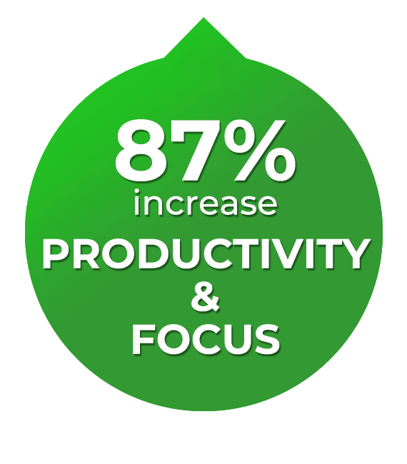 87% increase: Productivity & Focus